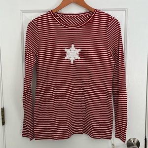 Talbots red and white striped shirt